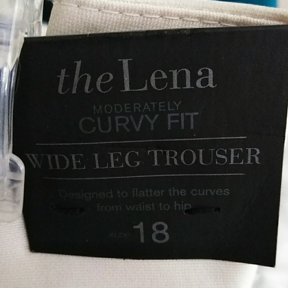 NWT Cream Lena Wide Leg Trousers 18 - Picture 2 of 5